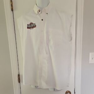 Harley-Davidson White Sleeveless Button Down Shirt